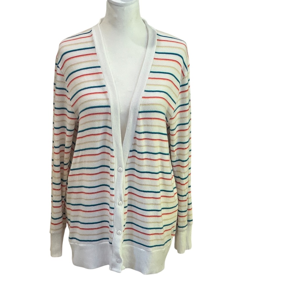 LNA Rainbow Stripe Don Cardigan V Neck Size Smal‎